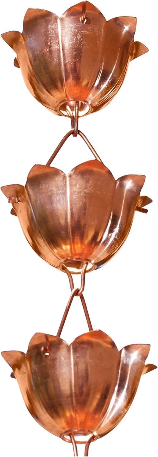 Monarch Copper Lotus Rain Chain