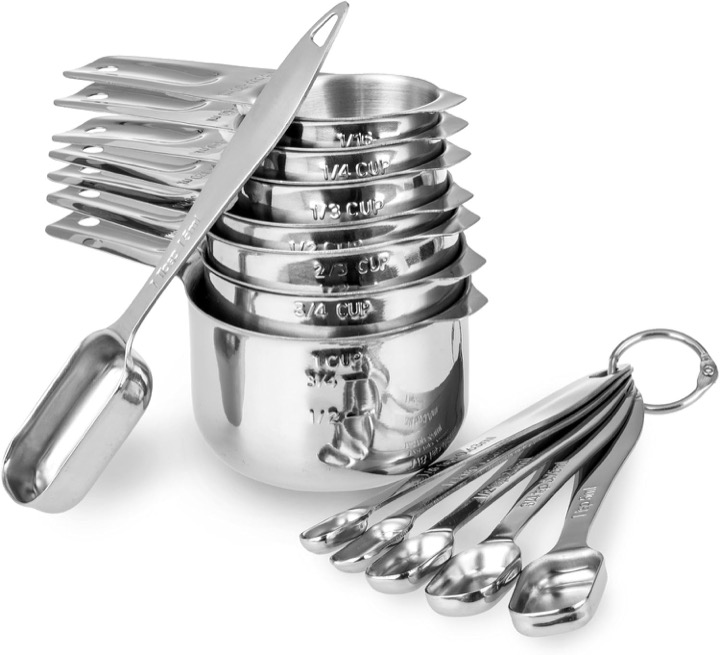 13-piece Stainless Measuring Cups and Spoons Set