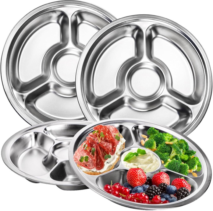 ZOOFOX Stainless Steel Divided Plates