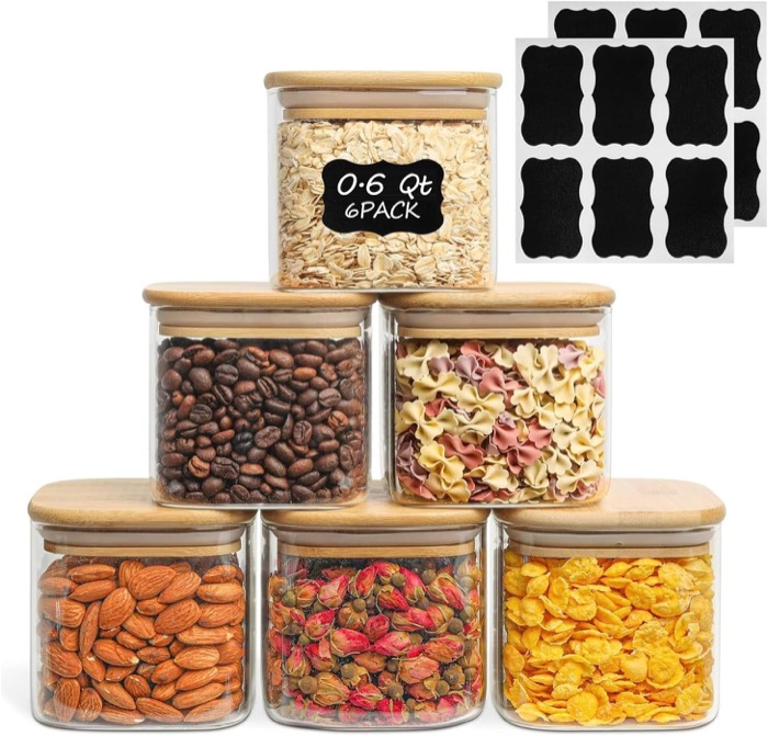 ComSaf Small Glass Pantry Jars