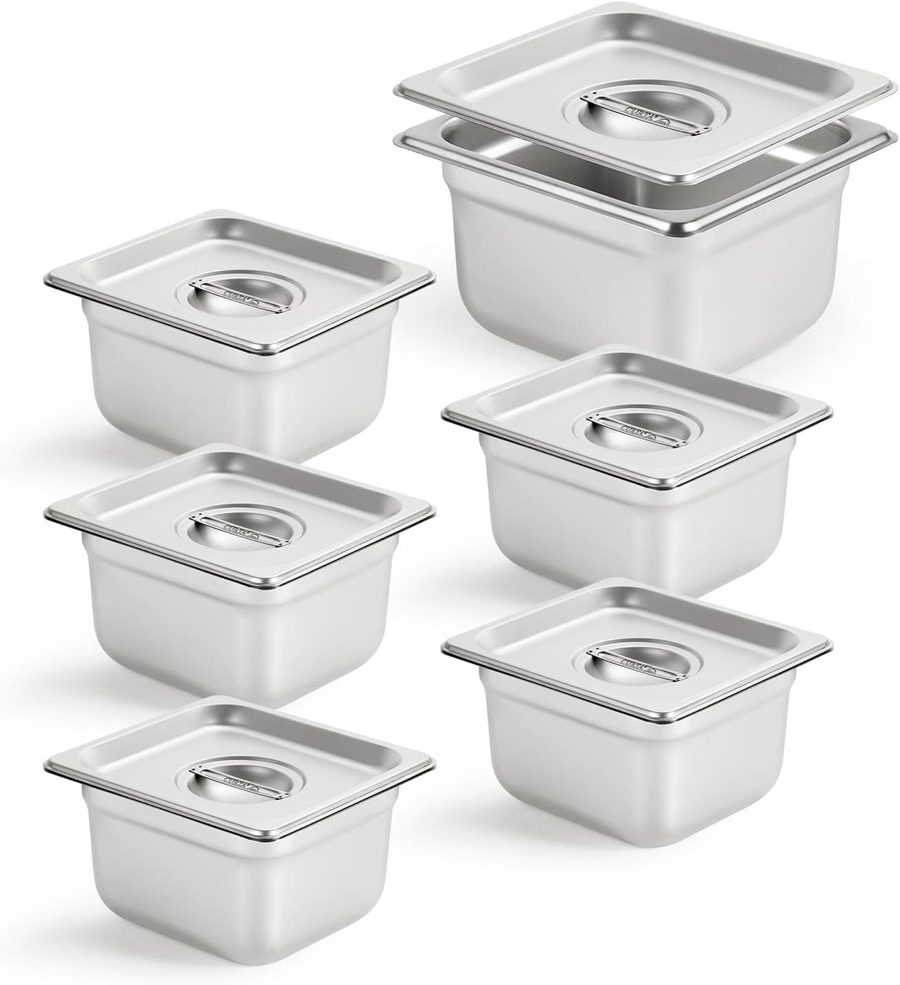CURTA Stainless Steel Hotel Pans with Lids