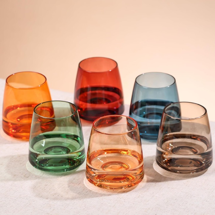 Comfit Colored Stemless Wine Glasses