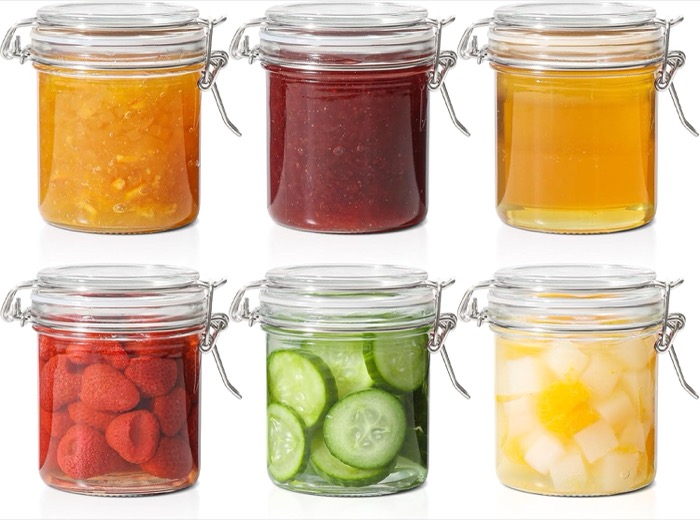 ComSaf 8-Ounce Clip-Top Jars