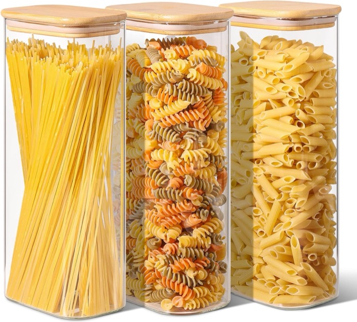 ComSaf Tall Glass Pasta Jar