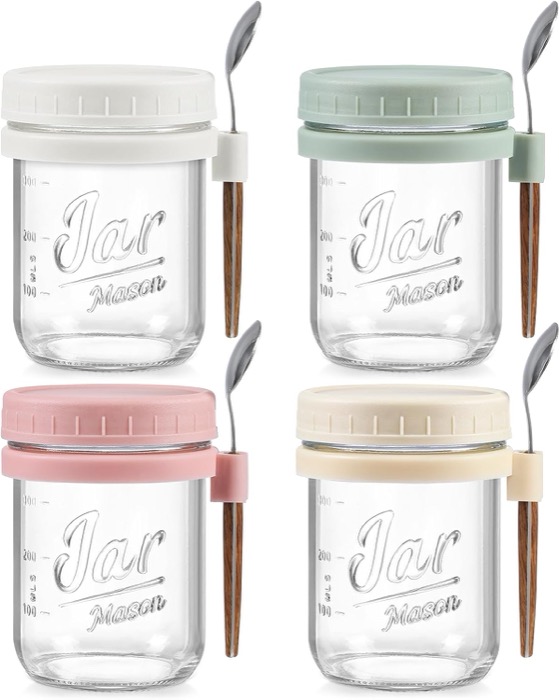 Glass Overnight Oats Jars