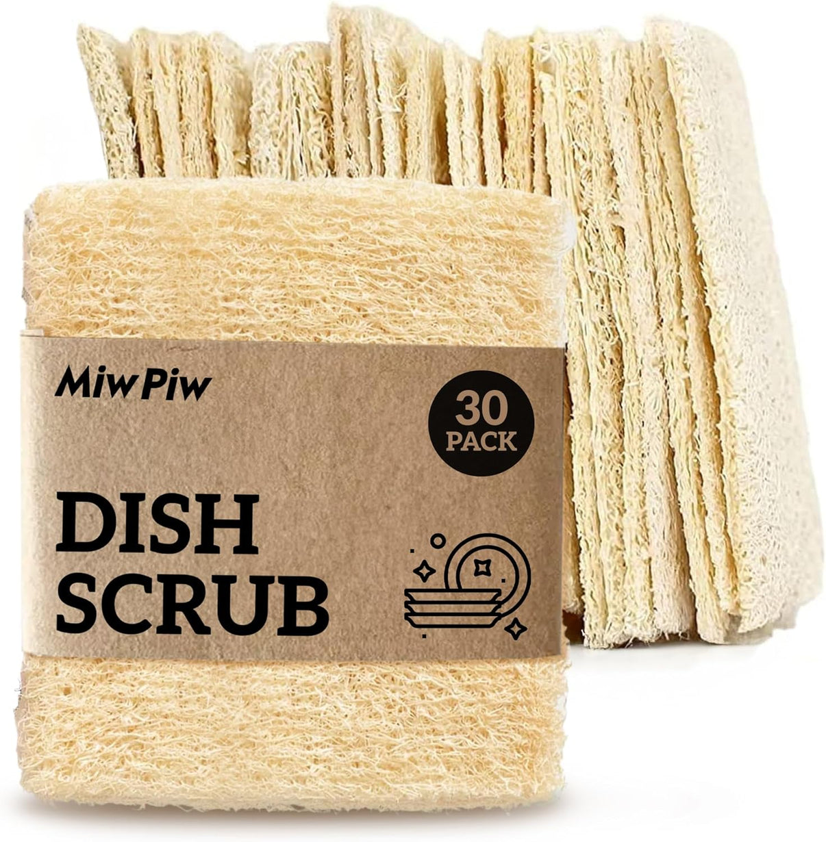 Miw Piw Natural Loofah Dish Sponges