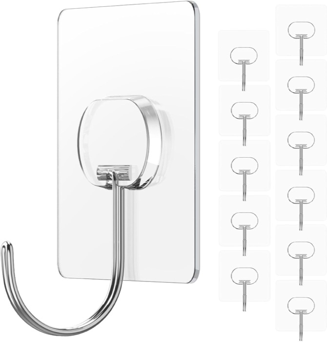 Clear Adhesive Wall Hooks
